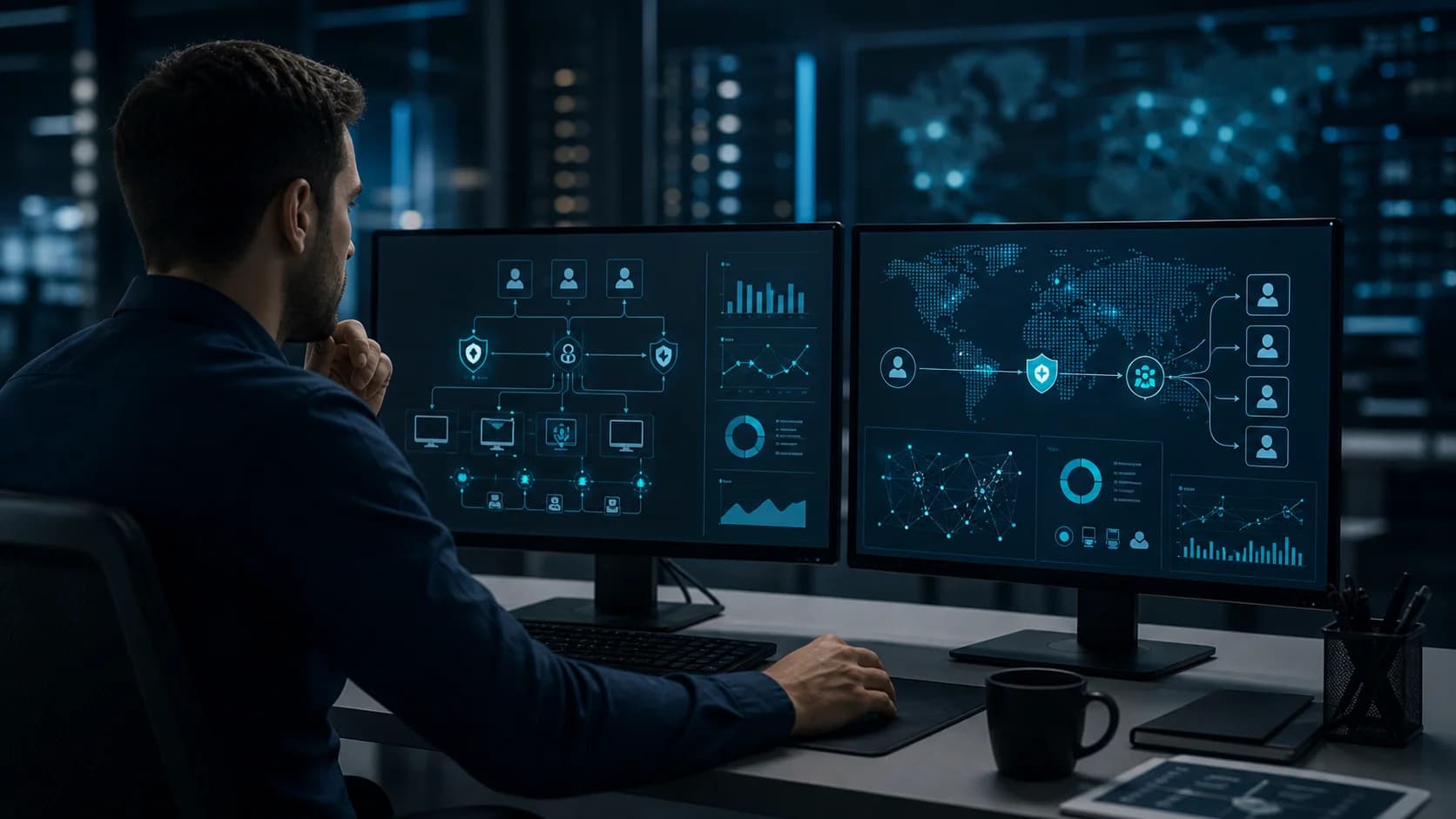 Ilustracja artykułu: SOC, NOC i monitoring 24/7 — czym się różnią i czego naprawdę potrzebujesz